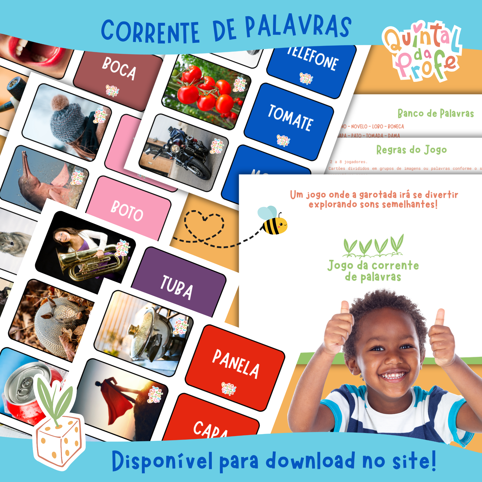  Um jogo onde a garotada irá se divertir explorando sons semelhantes!